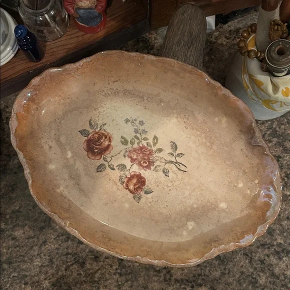 Antique Thompson “Francis” Lusterware Floral Serving Platter - Picture 6 of 7